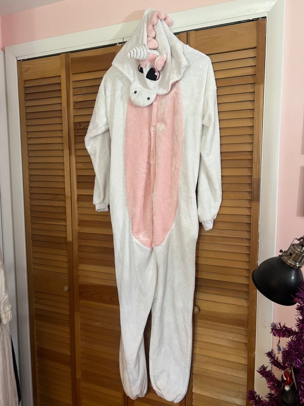 White and Pink Unicorn Onesie